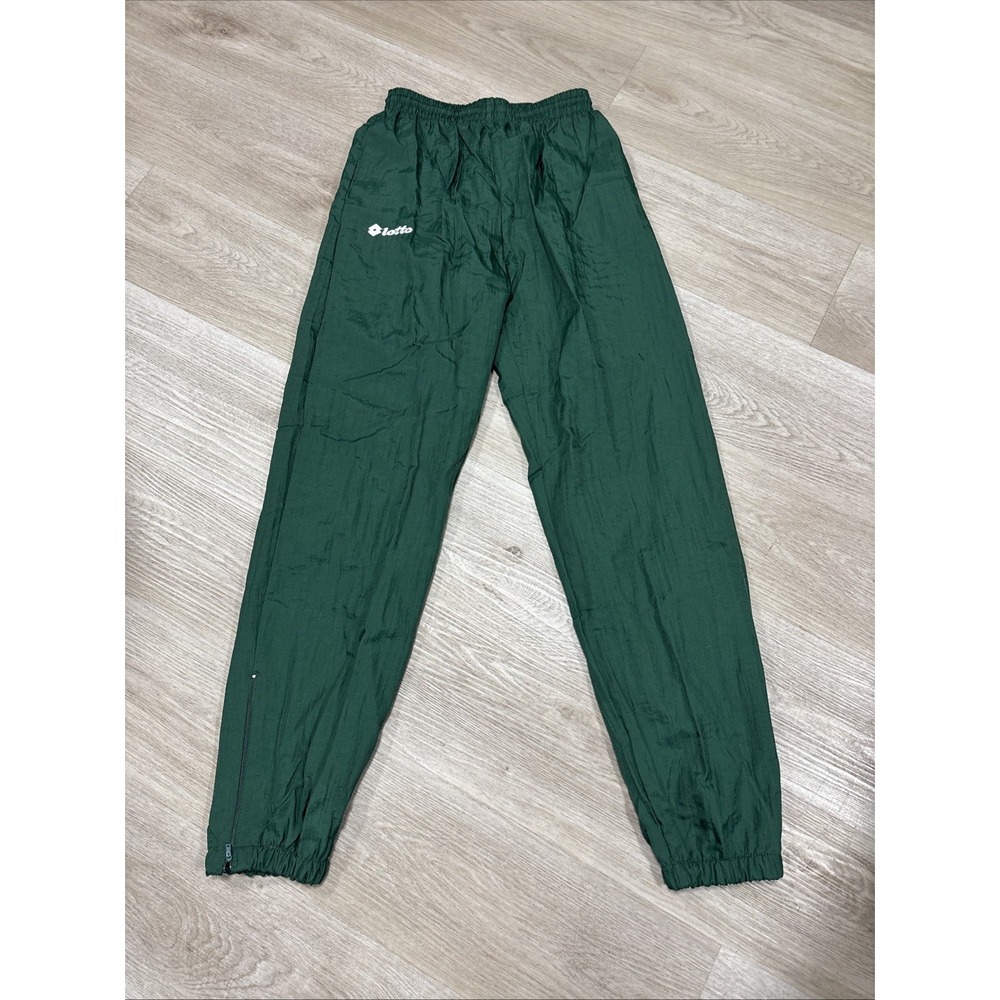 Vintage Y2K Lotto Soccer Football Green Athletic Lined Track Jogger Pants Men S